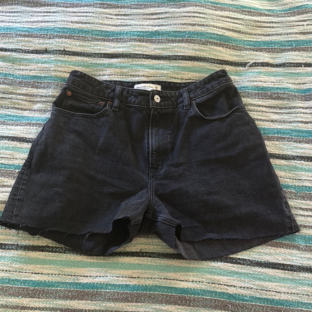 Abercrombie Curve Love Black Denim Cutoff Women's Shorts
